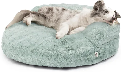 Vista 34 de EHEYCIGA Sofá cama suave para gatos de interior, cama extra pequeña esponjosa para perros con funda extraíble lavable, sofá para mascotas, Crema