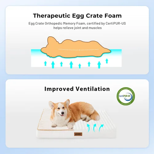 Vista 5 de ZOMISIA Cama Ortopédica para Perrera para Perros de Tamaño Grande - Cama Impermeable para Cachorros para Perrera de 36 Pulgadas con Funda de Pana