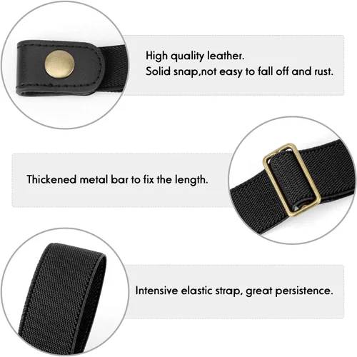 Vista 3 de Cinturón elástico sin hebilla para niños y niñas, cinturón sin hebilla para niños de hasta 24 pulgadas