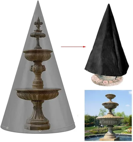 Vista 4 de Cubierta para fuente de agua de jardín, estatua de patio, protector de muebles para exteriores, impermeable, a prueba de polvo, anti UV, resistente