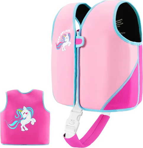 Vista 9 de Chaleco de natación para niños de neopreno con correa de seguridad ajustable para edades de 1-3 y 3-6 años