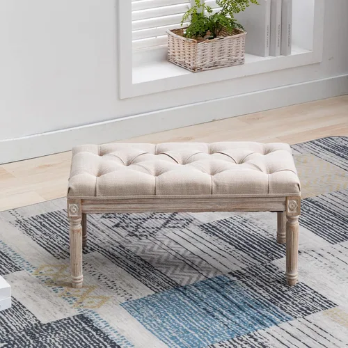 Vista 2 de chairus Banco otomano tapizado con tela