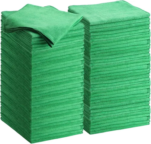 Vista 13 de Nuenen 60 paños de limpieza de microfibra para automóviles de 16 x 16 pulgadas, ultra absorbentes, suministros de limpieza reutilizables, 6