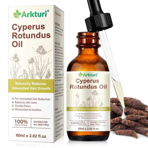 Aceite Cyperus Rotundus, 2.1 onzas líquidas de aceite Cyperus Rotundus para depilación, cuidado natural esencial para una piel suave, hidratante y