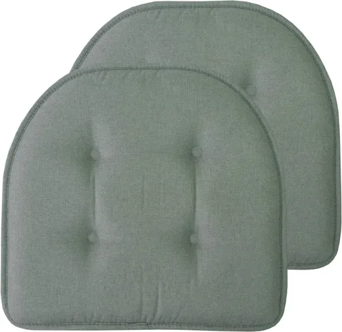 Vista 135 de Sweet Home Collection - Cojín de espuma viscoelástica para silla con capitoné, antideslizante, en forma de U, de 17 x 16 pulgadas, a cuadros Cuadros