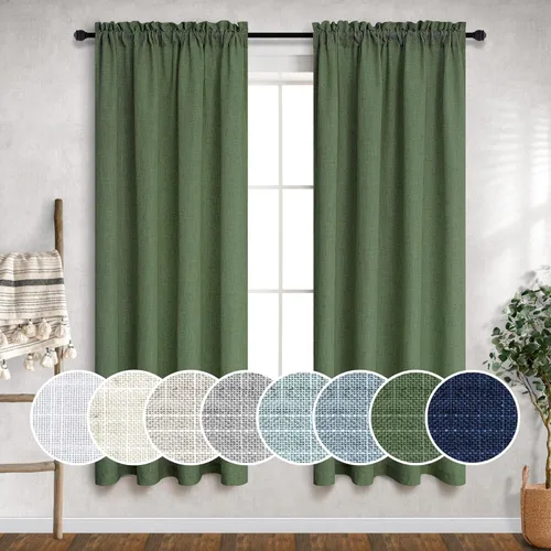Vista 46 de Mrs.Naturall Cortinas azul marino de 90 pulgadas de largo para sala de estar, juego de 2 paneles con bolsillo para barra, cortinas reductoras