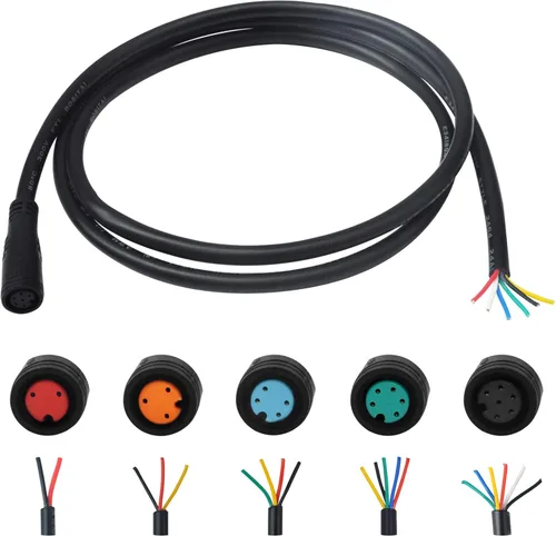 Vista 10 de Cable de extensión Ebike 2pin/3pin/4pin/5pin/6pin macho/hembra línea con enchufe impermeable solo conector para bricolaje bicicleta eléctrica
