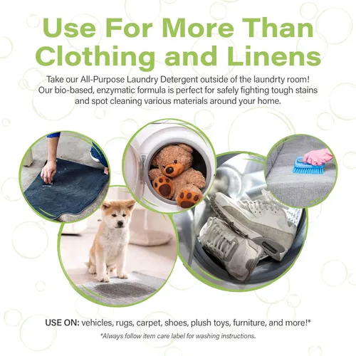Vista 6 de Heritage Park - Detergente para ropa multiusos sin fragancia, hipoalergénico, pH neutro, probado por dermatólogos, sensible a la piel, enzimas que