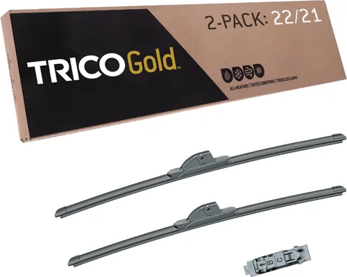 Trico Gold 22" + 21" Juego de 2 limpiaparabrisas de repuesto para automóvil de primera calidad, limpiaparabrisas de haz para todas las estaciones