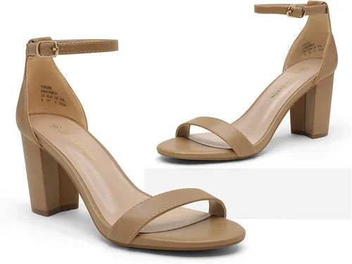 Vista 2 de DREAM PAIRS - Sandalias de tacón grueso y bajo para mujer