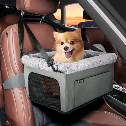 Vista 8 de JOEJOY Asiento elevador de lujo para perros con marco de metal resistente y correa de seguridad para mascotas pequeñas de hasta 20 libras, asiento