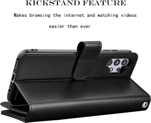 Vista 6 de Njjex Funda para Samsung Galaxy A32 5G, para Galaxy A32 5G, [9 ranuras para tarjetas] Funda de piel sintética para tarjetas Folio Flip [desmontable]