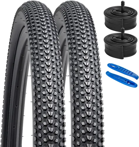 YUNSCM 2 PCS 26" Mountain Bike Tires 26 x 2.0/50-559 Compatible with 26X2.0 Off Road Bike, MTB, Gravel Bike Bicycle Tires(Y-1274)