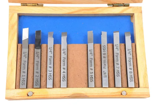 Vista 3 de HHIP 2006-9028 1/2 X 4 "8 piezas de torno de acero de alta velocidad Juego de herramientas de torneado