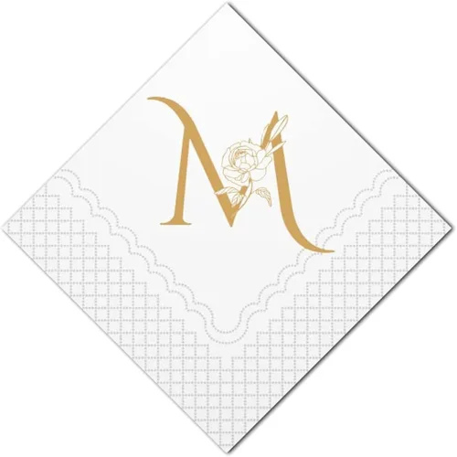 Vista 7 de SharkBliss Servilletas de cóctel con monograma, paquete de 50 servilletas de papel desechables con monograma personalizado de letra S dorada
