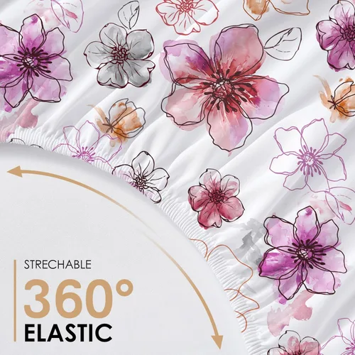 Vista 153 de YIYEA Sábana bajera ajustable de microfibra de doble cepillado de alta calidad, tamaño individual, sábana bajera ultra suave, encogimiento, Blanco