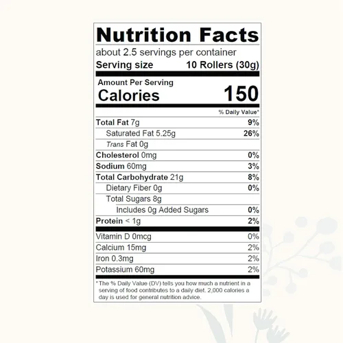 Vista 2 de Rodillos crujientes de canela y coco (bolsas de 2.8 onzas) Ava Organics - Sin gluten, sin OGM, kosher, vegetariano y certificado paleo, chips