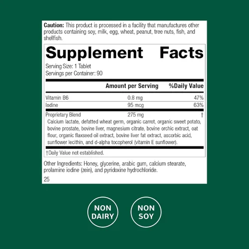 Vista 2 de Proceso estándar Cataplex F - Contiene vitamina B6 y yodo - Apoya la composición estructural de la piel y el cabello - No lácteos y sin soja - 90