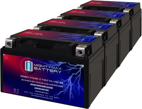 Mighty Max Battery Batería de repuesto YTZ10S 12V 8.6AH compatible con Yamaha 850 FZ-09 14-17 - 4 unidades