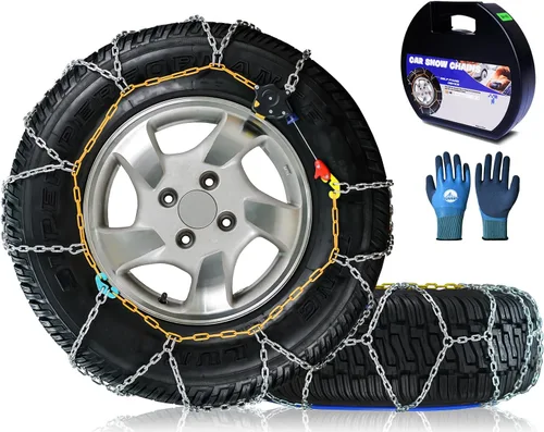 Snow-Chains - Cadenas de neumáticos de fijación automática de 1 minuto de ajuste rápido, fácil instalación, cadena de tracción universal de