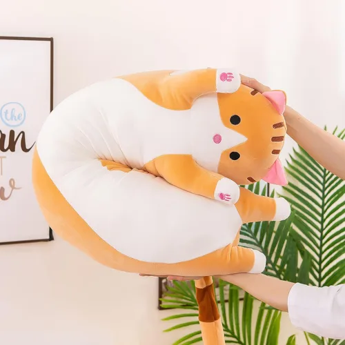 Vista 57 de Cat Soft Plush Pillow Cute Cat Body Pillow, Long Stuffed Cat Plush Cat Stuffed Animal Toy Kitten Long Throw Pillow Gift for Kids White