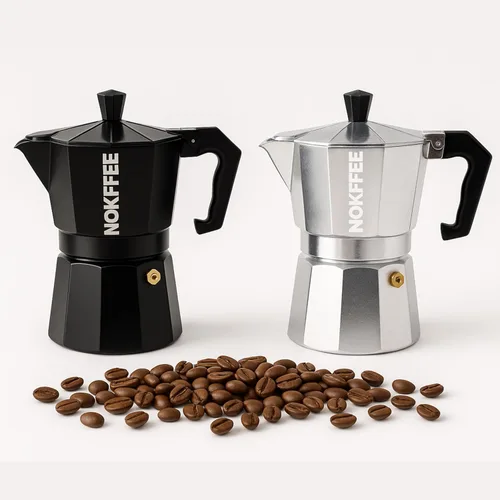 Vista 4 de Cafetera de café expreso, cafetera cubana para estufa, 6 tazas (negro)