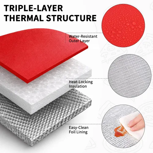 Vista 6 de CIVJET - Bolsa de entrega de alimentos con aislamiento con 4 portavasos, bolsas de comestibles aisladas extra grandes para mantener los alimentos