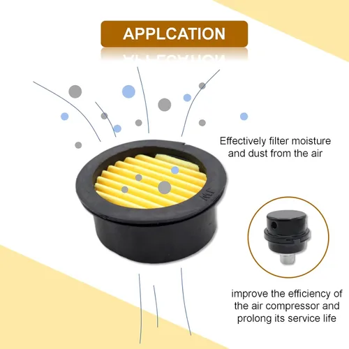Vista 5 de Paquete de 6 elementos de repuesto para silenciador de compresor de aire, elementos silenciadores de filtro de admisión de compresor de aire, filtro