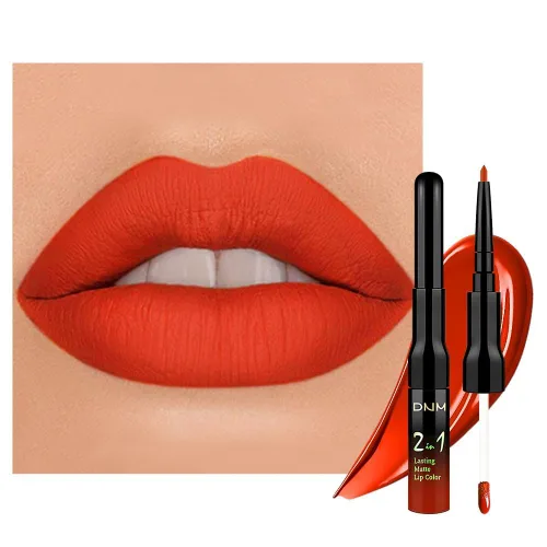 Vista 131 de evpct 1Pcs Lápiz de Labios Mate y Set de Lápiz de Labios Líquido para Mujeres, Lápiz de Labios Mate de Durazno Oscuro Púrpura, Resistente a Manchas