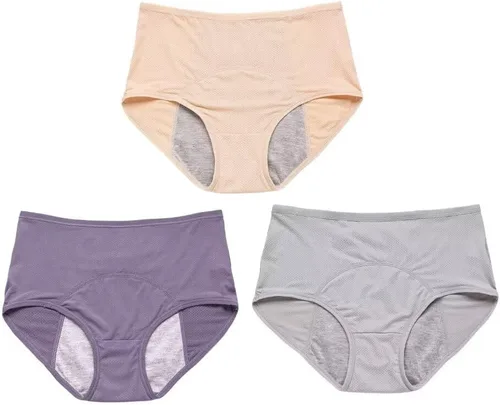 Leakproof Ladies Underwear - Leakproof Panties for Over 60#s with Incontinence 3Pcs Plus Size