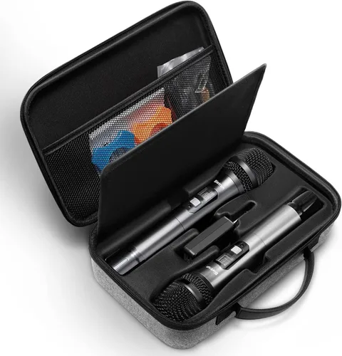Vista 8 de Bietrun Estuche de almacenamiento de micrófono portátil para micrófonos inalámbricos WXM 02WXM 04WXM 19WXM19AWXM 21, carcasa exterior rígida EVA