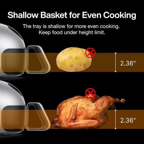 Vista 4 de Typhur Dome 2 AI - Freidora de aire extra grande mejorada con IA, con flujo de aire superior, freidora digital inteligente autolimpiante con cesta