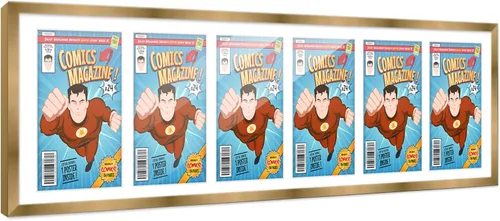 Vista 69 de Poster Palooza Marco de cómic con paspartú para 1 cómic de la Edad de Bronce publicado entre 1970 y 1985, marco de cómic negro para cómic de 7.25 x