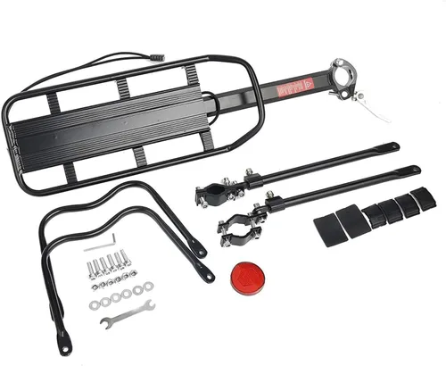 Vista 6 de Amarine Made Soporte trasero para bicicleta, capacidad de 110 libras, de aleación de aluminio o hierro, soporte trasero ajustable para bicicleta
