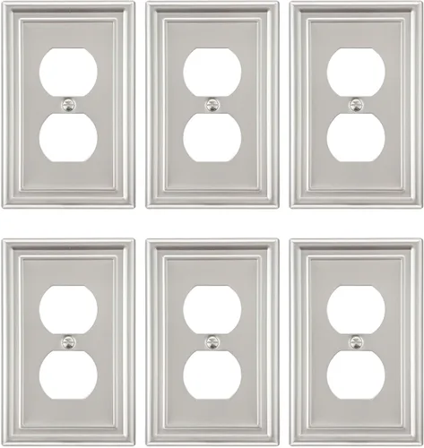 Vista 14 de Paquete de 2 cubiertas para interruptor de luz, cubierta de placa de interruptor de palanca individual, placa decorativa de pared de metal de latón