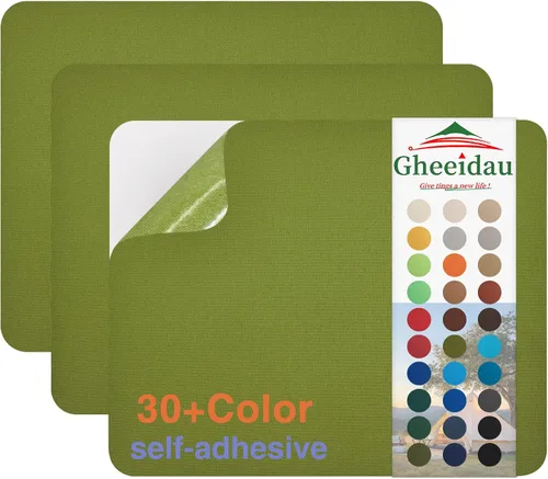 Vista 23 de Gheeidau Parche de reparación de lienzo de 9 x 11 pulgadas, 3 piezas, impermeable, parche de reparación de tela autoadhesiva para tiendas de Verde