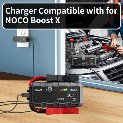 Vista 3 de Cargador para arrancador de batería NOCO Boost Sport, cable de alimentación compatible con NOCO Boost X GBX155 GBX75 GBX55 GBX45 Fuente