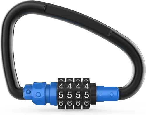 Vista 12 de Locking Carabiner Heavy Duty, Large Carabiner Clip with Combination Lock, 4 inch 25KN Metal D Ring Carbiner, Oval Caribiner, Triangle Caribeaner