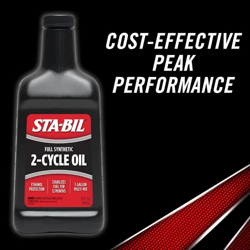 Vista 5 de STA-BIL Aceite sintético completo de 2 ciclos, con estabilizador de combustible para hasta 12 meses de protección, mezcla múltiple de 5 galones