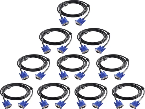 Vista 11 de PASOW Cable de monitor VGA a VGA HD15 macho a macho para TV computadora proyector (1.5 pies)