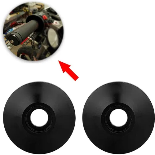 Vista 2 de para motocicleta 1 pulgada manillar extremo 1 pulgada 1 par universal CNC aleación de aluminio motocicleta manillar manillar extremo (negro)