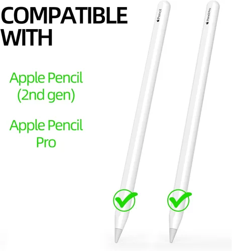 Vista 4 de Paquete de 2 estuches compatibles con Apple Pencil Pro/Apple Pencil de 2ª generación, funda de silicona antideslizante, compatible con carga