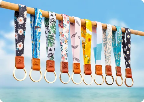 Vista 3 de SENLLY Correa de cordón para llaves, diseño de patrón original para llavero de muñeca