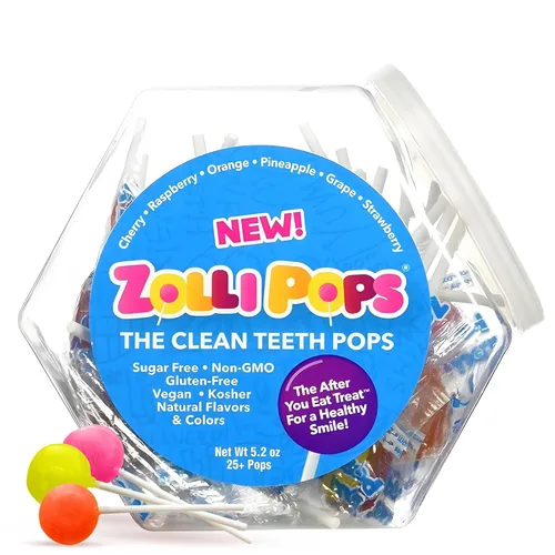 Vista 14 de Zollipops Paletas Clean Teeth, sabores tropicales, 16 onzas