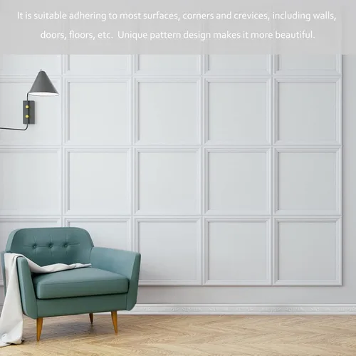 Vista 9 de balacoo Moldeo de corona para despegar y pegar 2 rollos de borde de pared para bordear el borde autoadhesivo flexible Moldura de espuma adhesivo