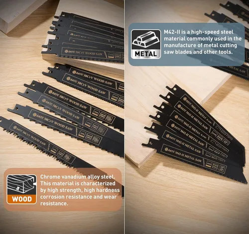 Vista 7 de S SATC Juego de hojas de sierra recíproca, 32 piezas, para metal y madera, hojas de podar, más hojas de sierra de calar