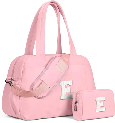 Vista 118 de Bolsa de lona Vogewood, bolsas personalizadas de fin de semana para mujer, bolsas de viaje con estuche de maquillaje, regalos de cumpleaños, Beige