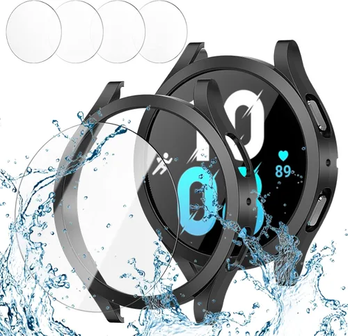 Haojavo [2+4] Paquete para Samsung Galaxy Watch FE/Galaxy Watch 5/Galaxy Watch 4 de 1.575 pulgadas, carcasa protectora de policarbonato duro +
