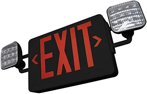 Combo de señal de salida LED y luz de emergencia con batería de respaldo (rojo y negro, 1 unidad)