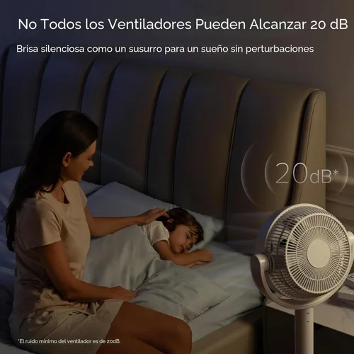 Vista 4 de Levoit Ventilador de pie para dormitorio, CirculAir oscilante de 120°, silencioso 20dB, 9 velocidades, 4 modos, motor de CC, pedestal y mesa 2 en 1